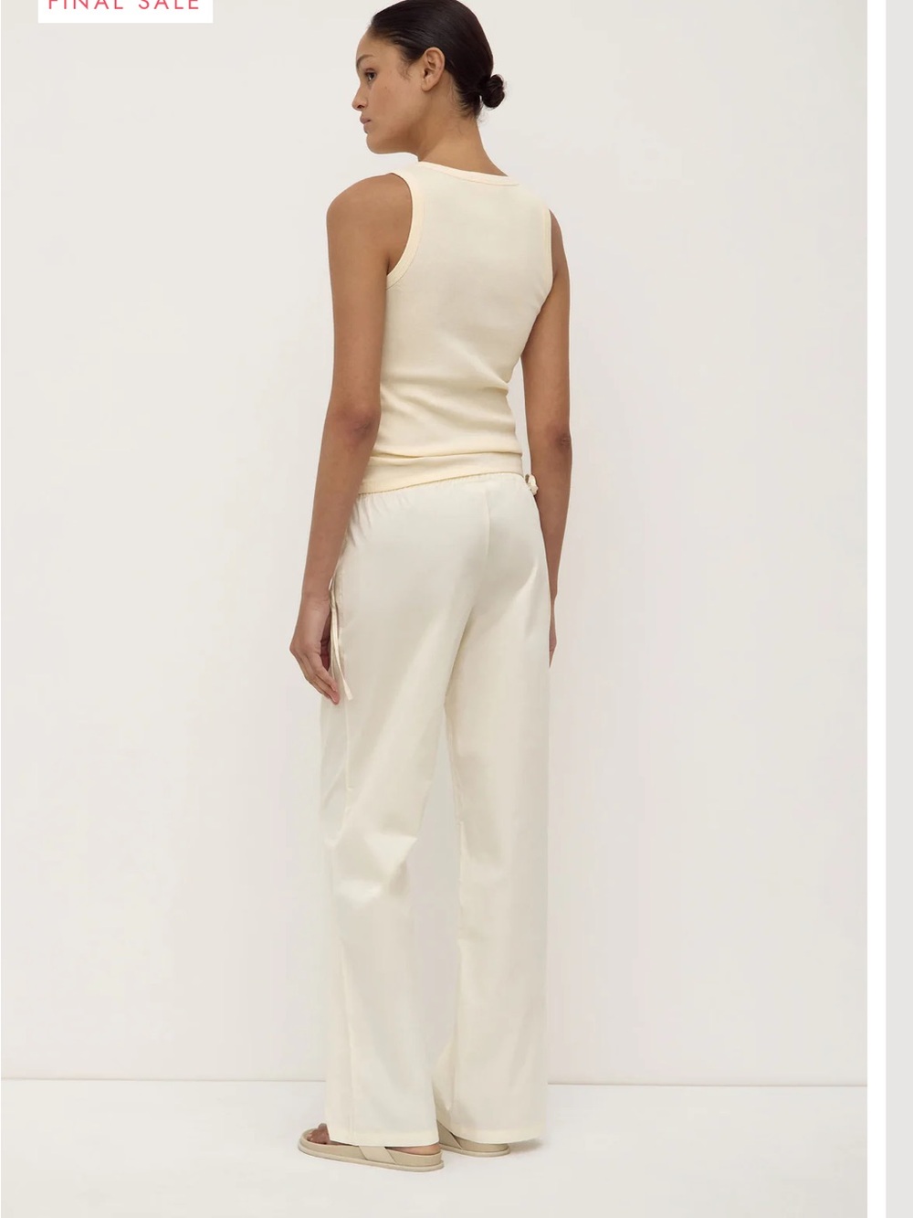 Assembly Label Ivory Wide-Leg Drawstring Pants - Picture 2 of 5